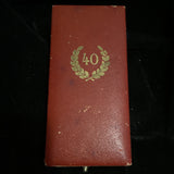 Nazi Germany, 40 Years Faithful Service Cross, in original maker marked box of issue: Deschler and Son, Munchen