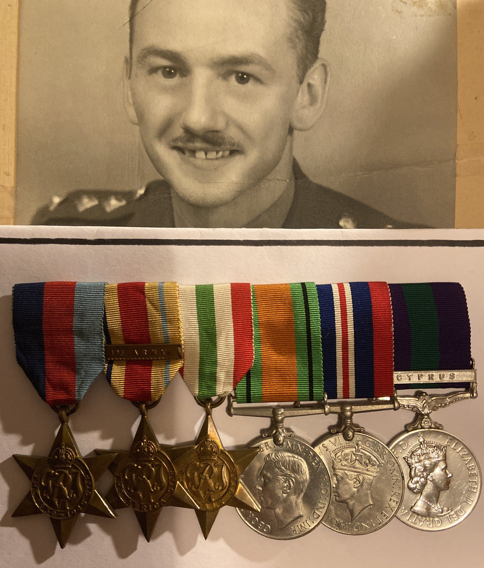 WW2 group of 6 to Captain A. K. Homersham, Royal Army Service Corps & Royal Electric Mechanic Engineers, formerly 7881129 Trooper, 22 Armoured Car Company, Westminster Dragoons, with photo & some history