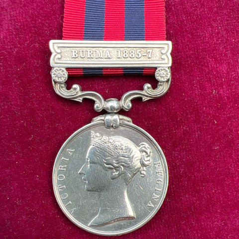 India General Service Medal, Burma 1885-7 bar, to Private J. Parry, 2 Battalion, Royal Scots Fusiliers