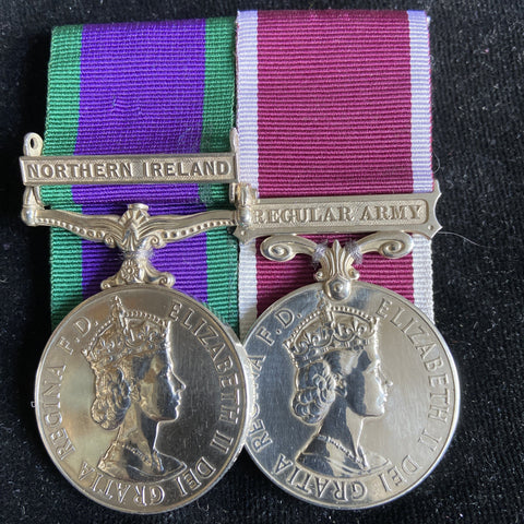 General Service Medal (Northern Ireland clasp)/ Medal for Long Service and Good Conduct (Military) pair to 24237177 Lance Corporal D. R. Piggott, Royal Signals