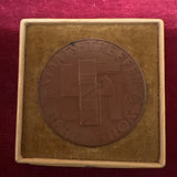 Medal commemorating Mussolini and Hitler meeting in Rome, with original box