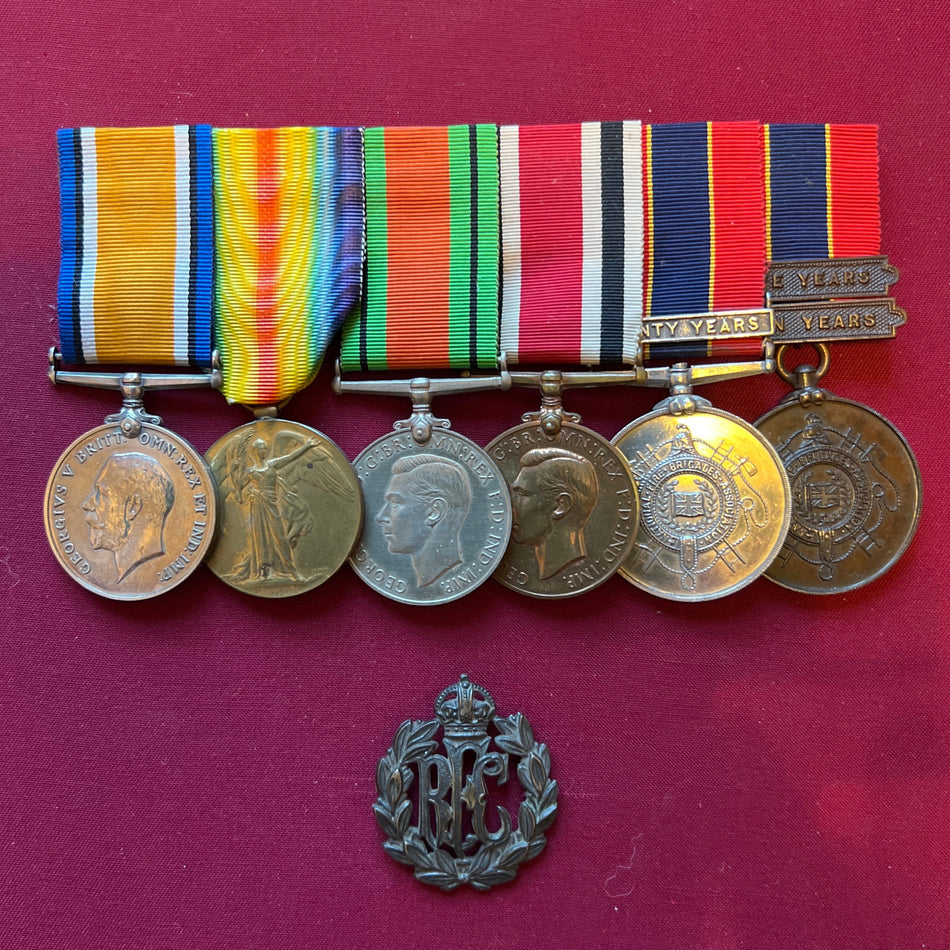 Group of 6 to 17274 1 Air Mechanic Edward Lipscombe, before the war served in the fire brigade, Fire Service Engineer, served at Basingstoke fire service, then R.A.F., see history