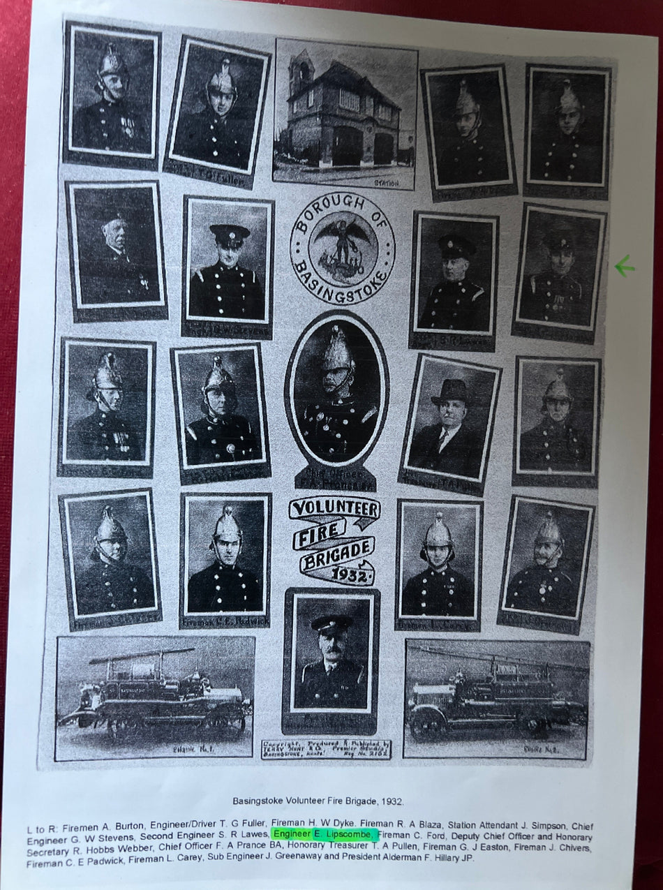 Group of 6 to 17274 1 Air Mechanic Edward Lipscombe, before the war served in the fire brigade, Fire Service Engineer, served at Basingstoke fire service, then R.A.F., see history