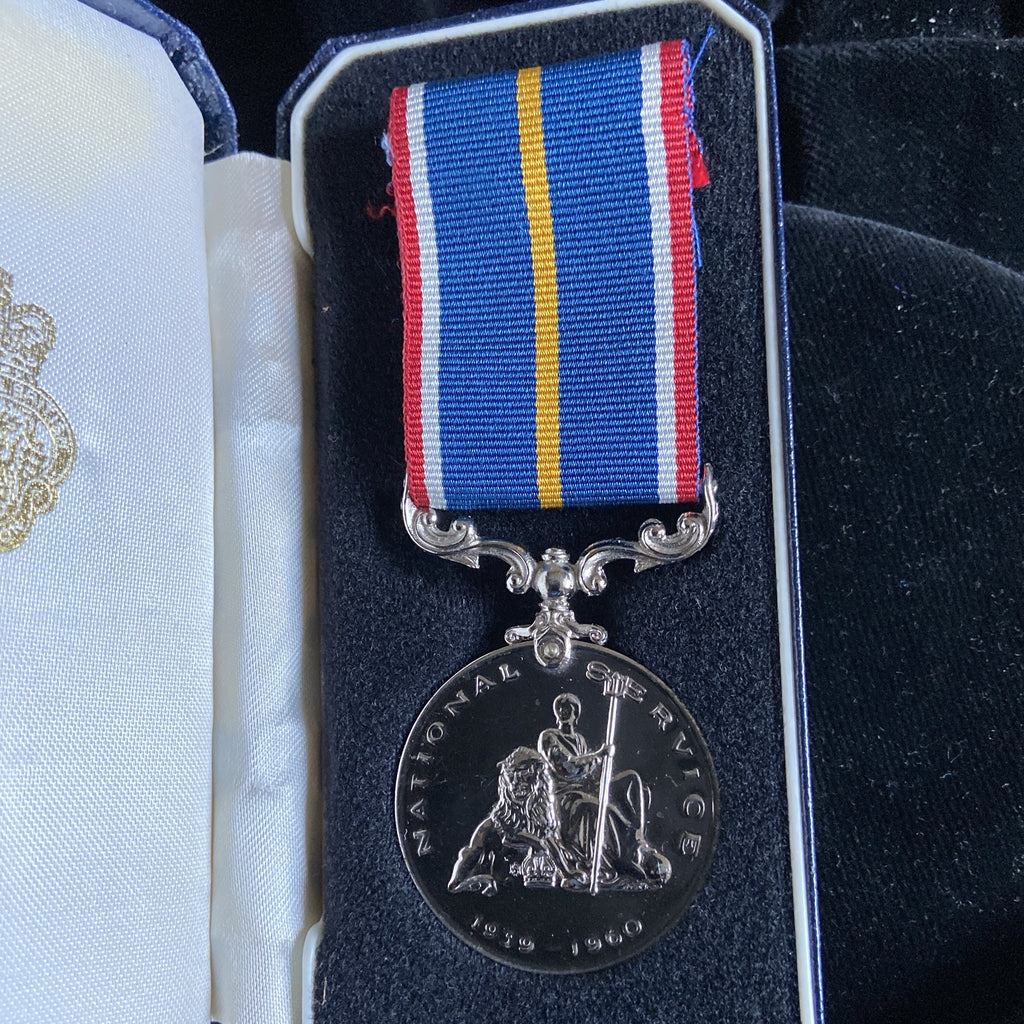 National Service Medal in broken box