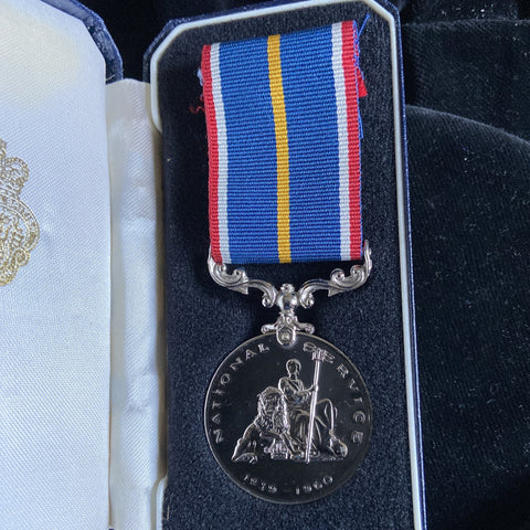 National Service Medal in broken box