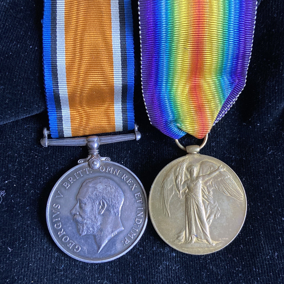 WW1 pair to 3516 Driver Arthur Ernest Goldsmith, Royal Engineers Territorial, includes full papers