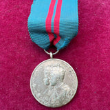 King George V Coronation Medal, 1911, named to W. J. Burk, some wear