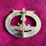 Nazi Germany, U-Boat War Badge, with 75% gilt left, with iron pin, a nice example