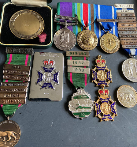 Group of medals and awards for best shot to 24726117 Driver D. C. Cable, Royal Corps of Transport, an expert shot