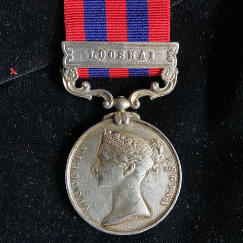 India General Service Medal, Looshai clasp, to Sepoy Nana Parbir, 44 Regiment, Native Infantry