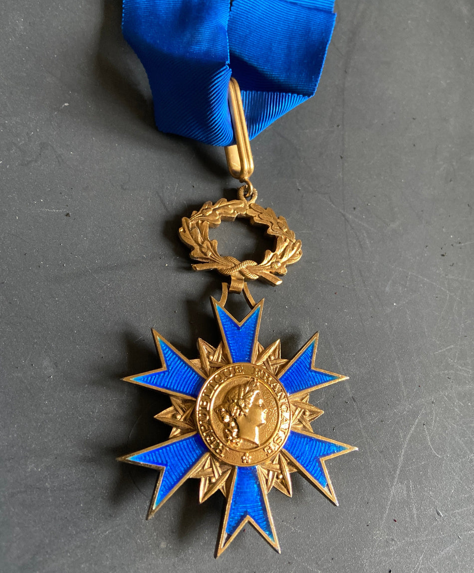 France, Order of National Merit, commander class, neck badge, silver gilt