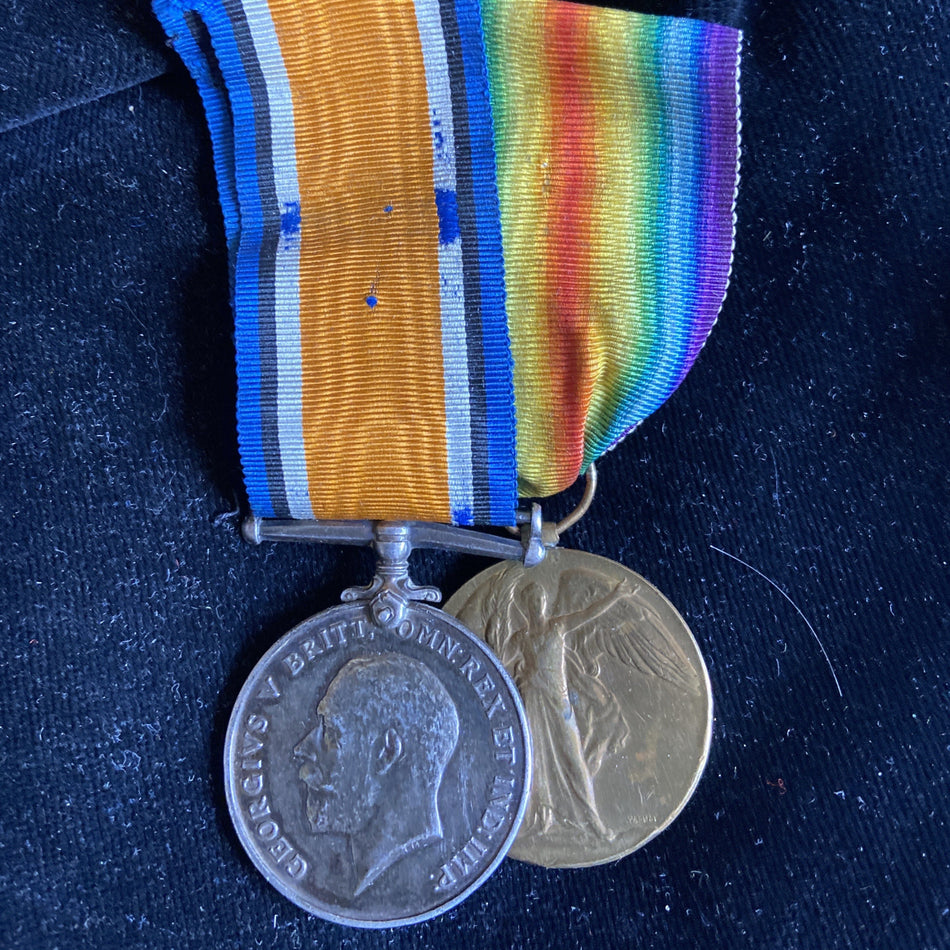 WW1 pair to William P. Borthwick, Northumberland Fusiliers, includes some history