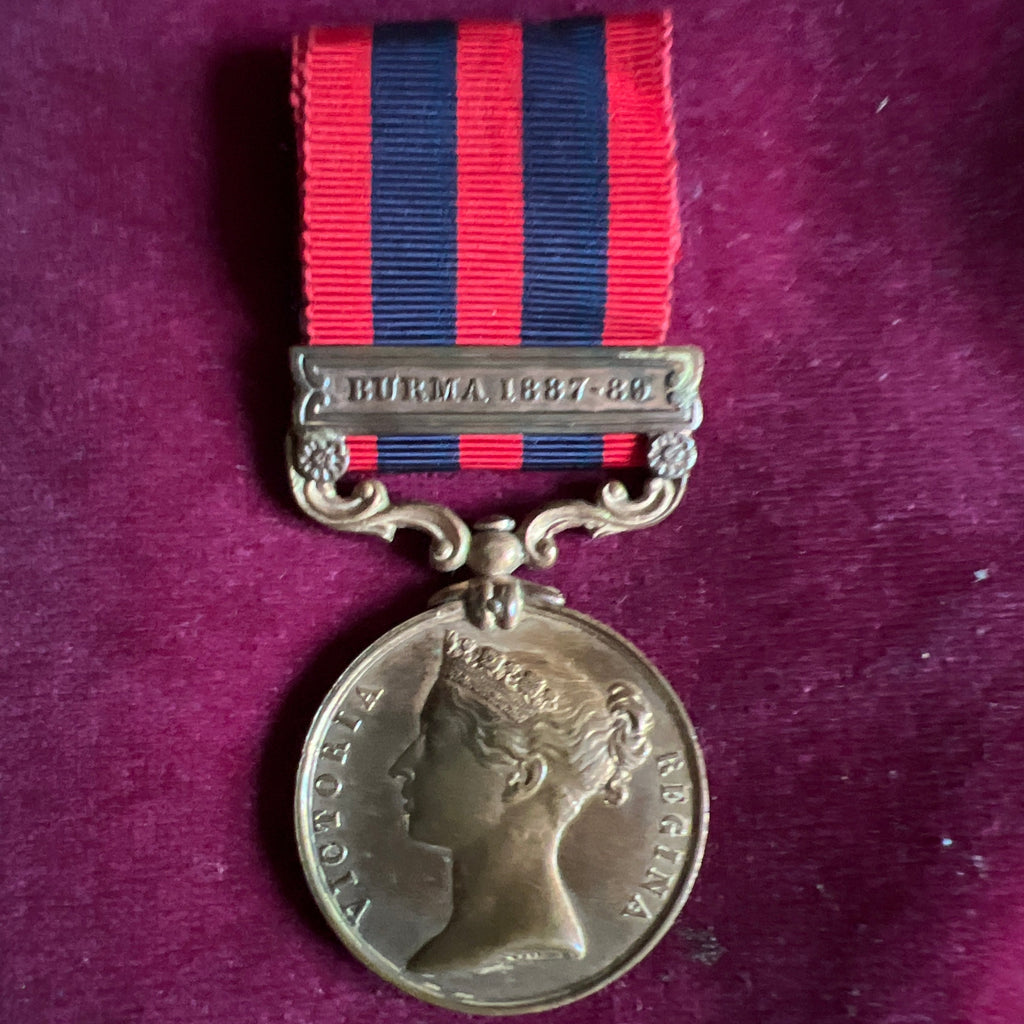 Indian General Service Medal, Burma 1887-89 bar, to Sweeper Sheikh Guru, 4 Cavalry Hyb. Contingent