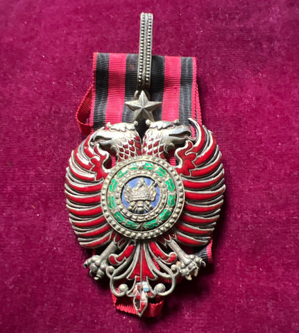 Albania, Order of Skanderbeg, commander, 3rd class, small chip to tail of eagle