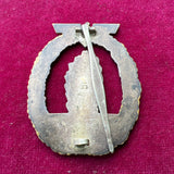 Nazi Germany, Mine Sweepers War Badge, marked A, early type, a nice example