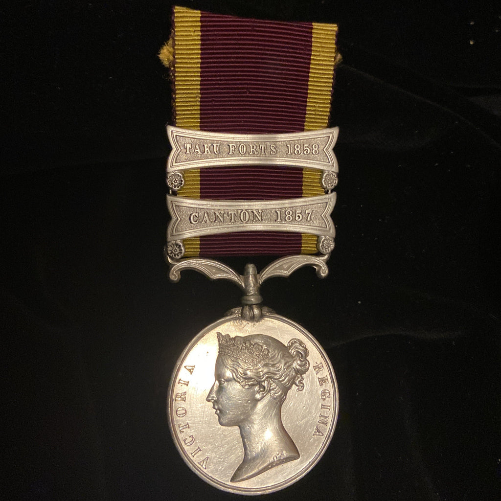 Second China War Medal, 2 clasps: Canton 1857 & Taku Forts 1858, unnamed as issued, some edge knocks