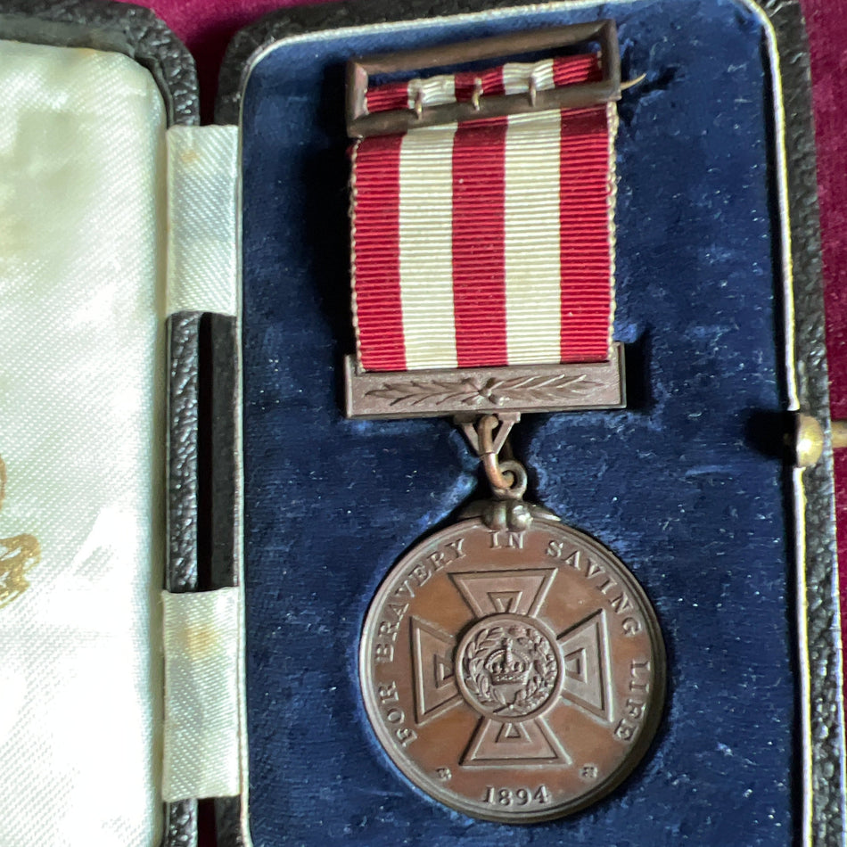 Liverpool Shipwreck & Humane Society Medal for Bravery in Saving Life to Robert Adshead, for stopping a runaway horse at George's Pier Head on 9/6/1905