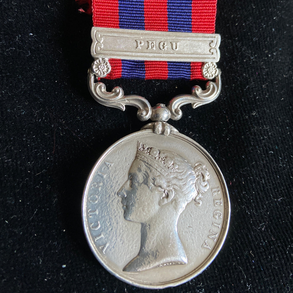 India General Service Medal, Pegu clasp, to Gunner W. Evans, Artillery