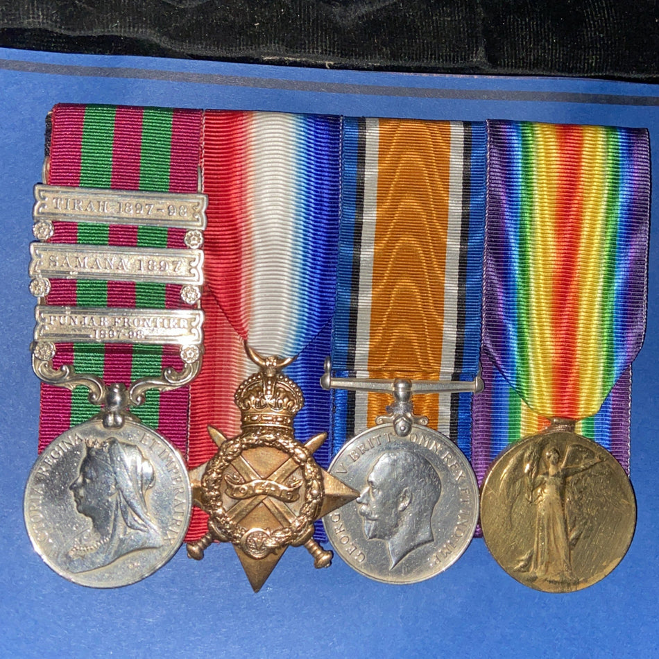 Group of 4 to 98277 Gunner W. E. Long, 11 Field Battery, Royal Field Artillery, includes large file of research
