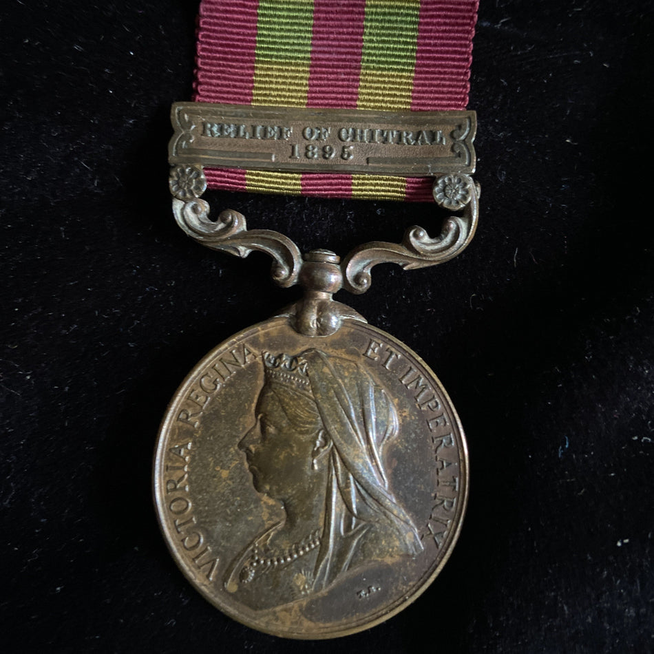 India Medal, Relief of Chitral 1895 bar, bronze, to 8426 Driver F. McConnell, 1st Bn., Gordon Highlanders