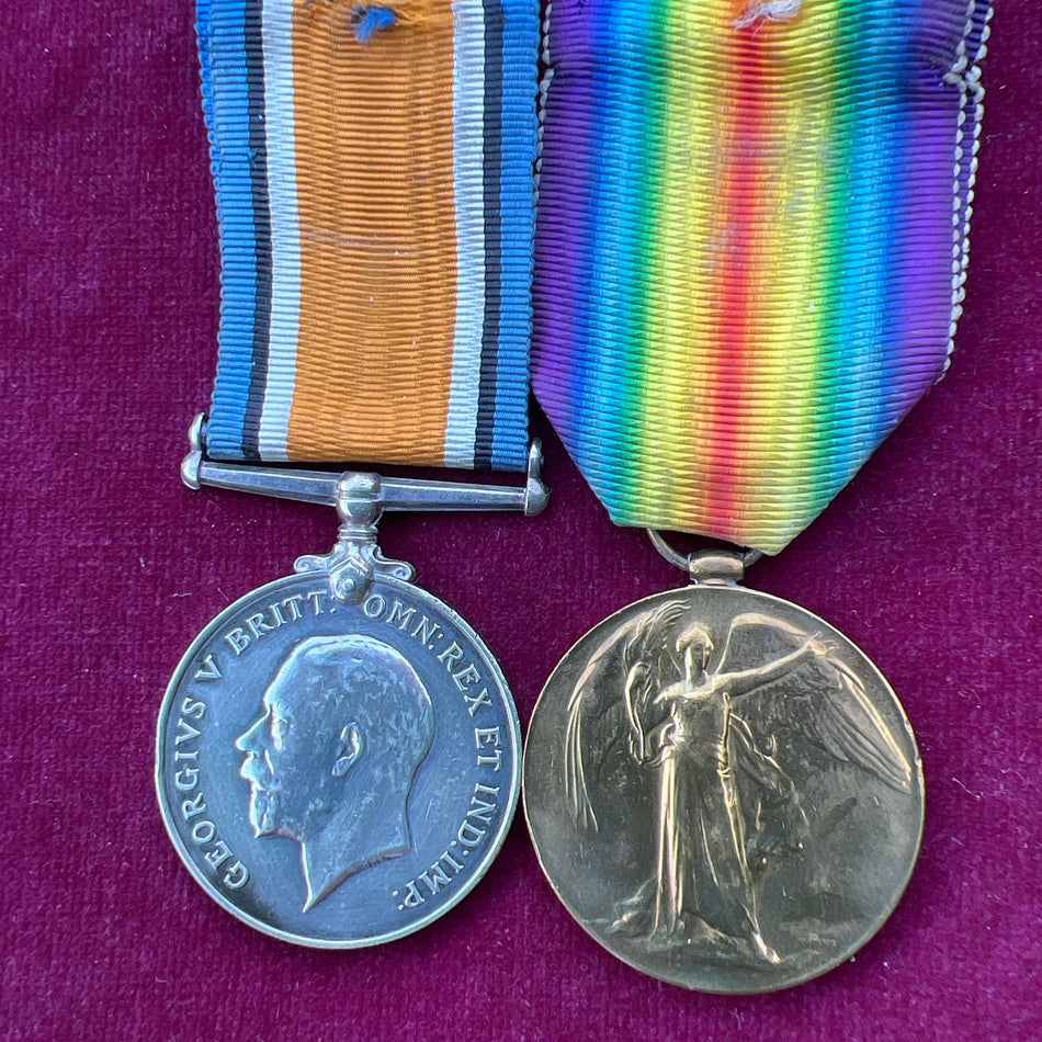 WW1 pair to P/2326 Lance Corporal A. G. Bidewell, Military Foot Police, with index card, only entitled to pair