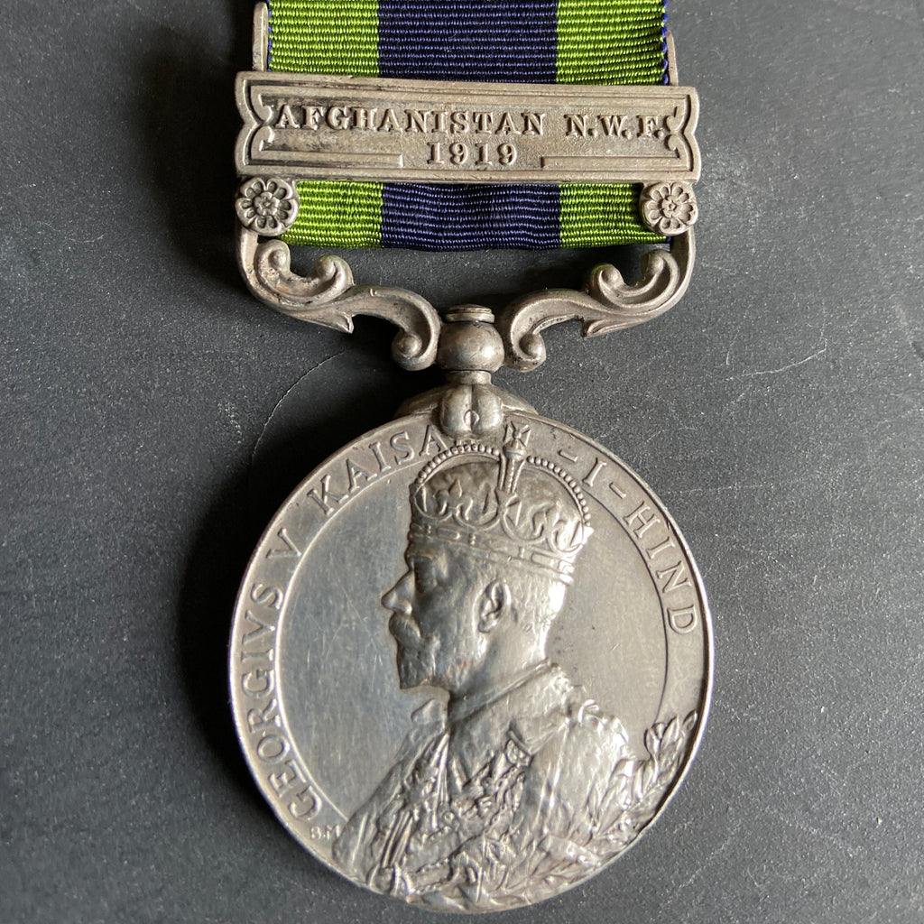 India General Service Medal, Afghanistan 1919 bar, to 6086 S-Sergeant T. W. Donovan, M. W. S. Military works survey
