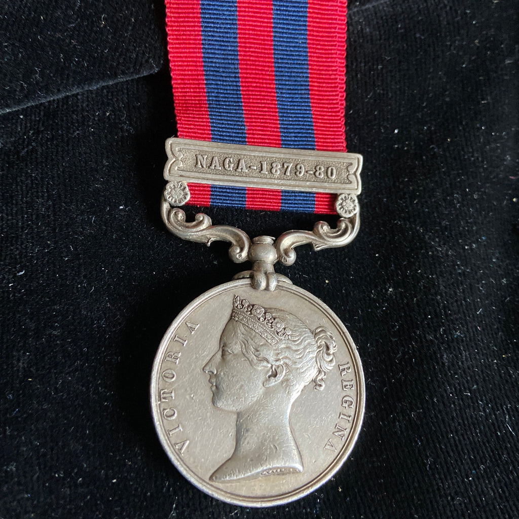 India General Service Medal, Naga-1879-80 claasp, to Sepoy Lall Sing Raie, 44 Regiment