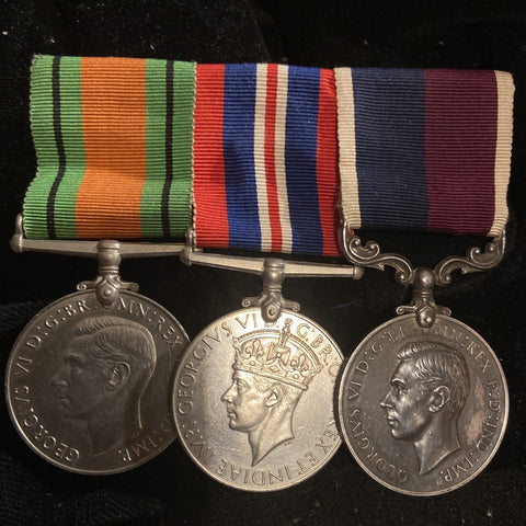 WW2 group of 3 to 560624 Warrant Officer Aden Levies Hall: Defence Medal, War Medal 1939-45 & Royal Air Force Long Service and Good Conduct Medal