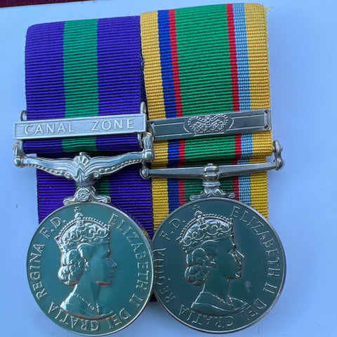 General Service Medal, Canal Zone clasp/ Cadet Forces Long Service Medal to Flight Lieutenant Kenneth George Butterfield, Royal Airforce Volunteer Reserve