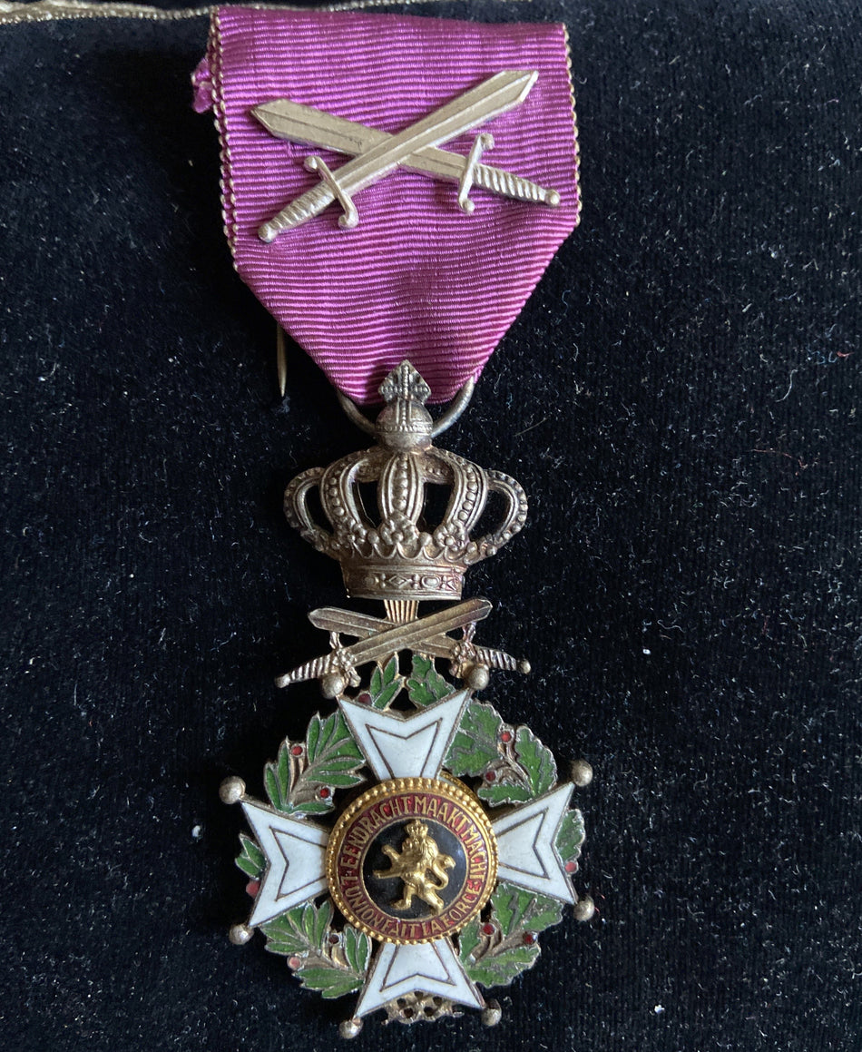 Belgium, Order of Leopold, knight's badge with swords, military