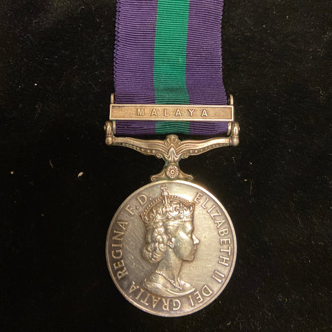 General Service Medal, Malaya bar, to 231465408 Pte. A. Ward, R.A.O.C.