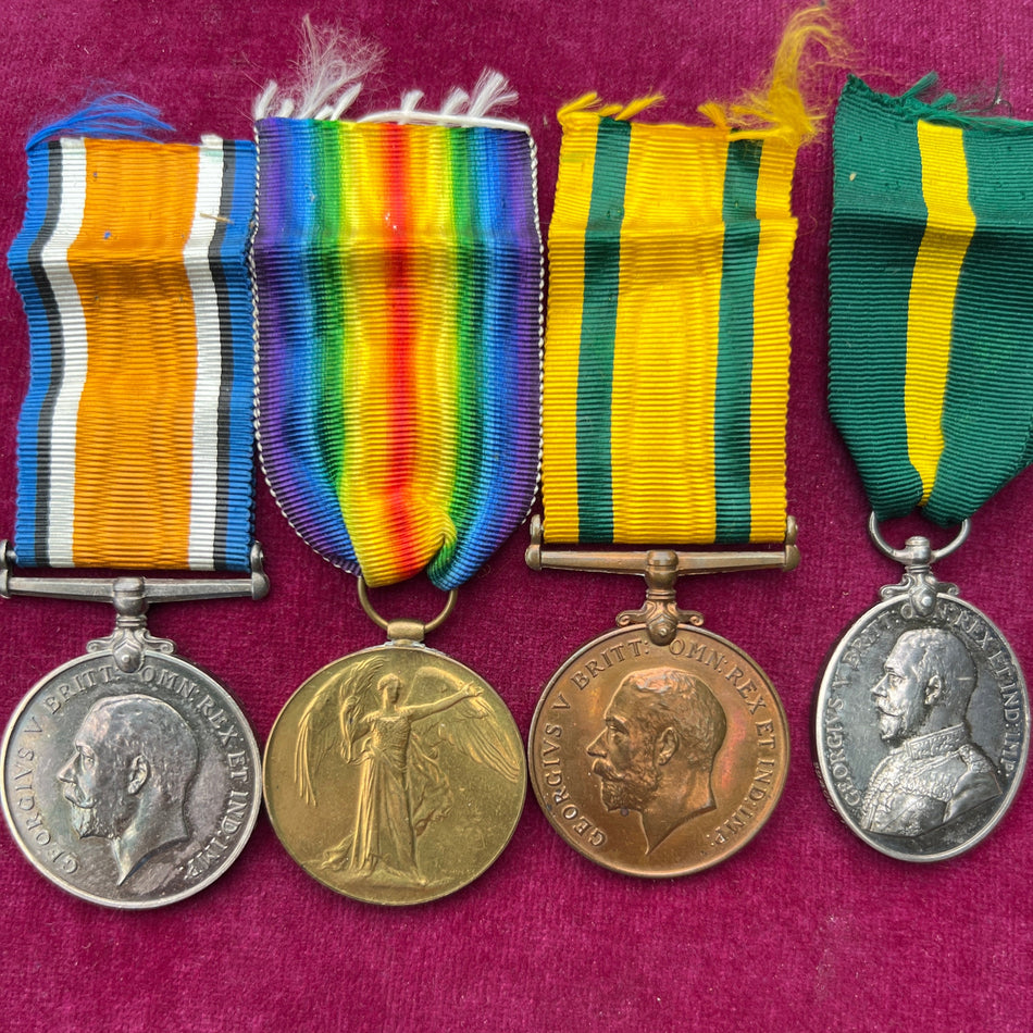 WW1 group of 4 to 324001 Sergeant Major A. J. H. Edwards, Royal Army Medical Corps