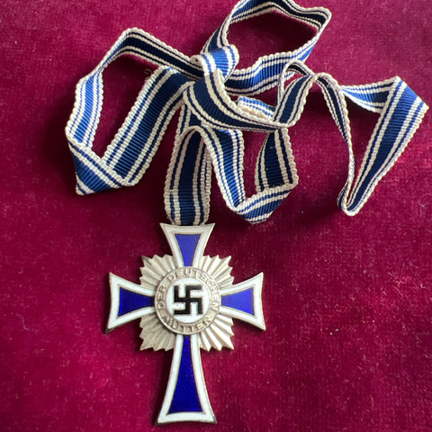 Nazi Germany, Mother's Cross, 2nd class, silver grade, with original ribbon