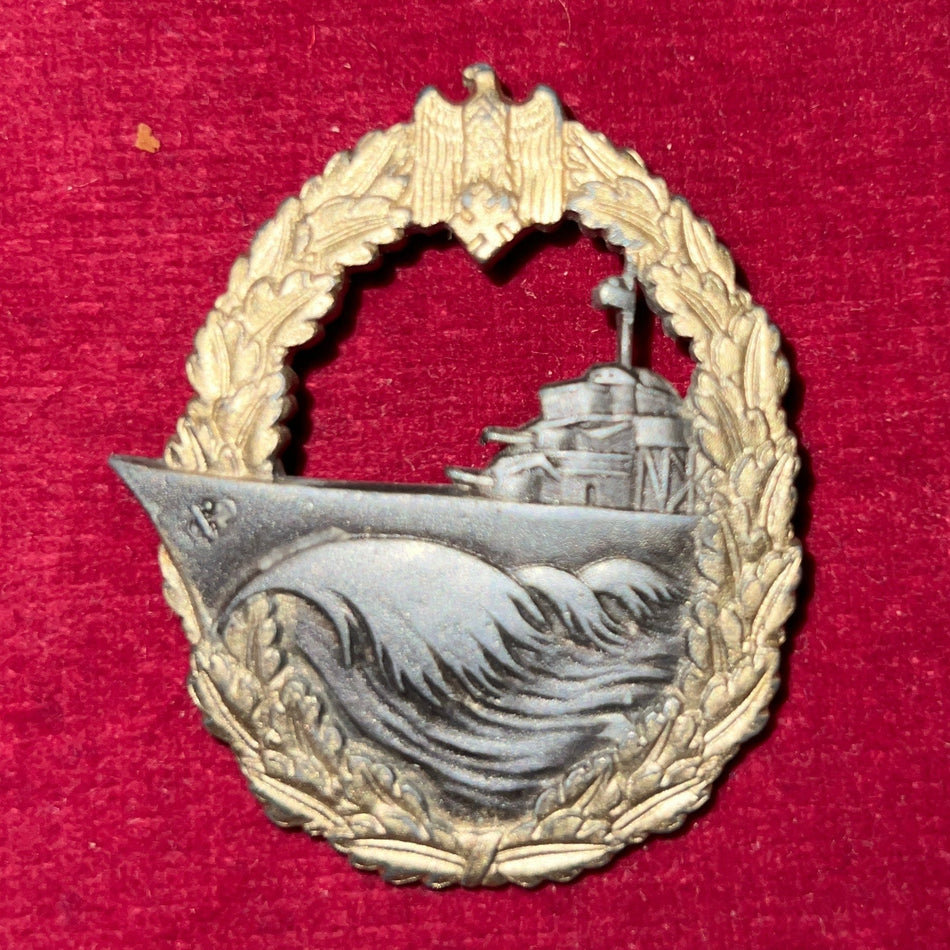 Nazi Germany, Destroyer War Badge, good guilt, marked S.H.u.Co.