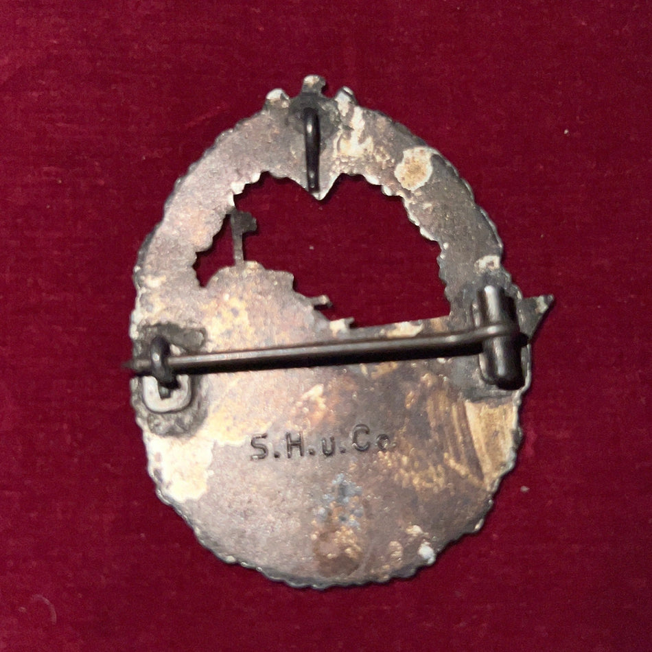 Nazi Germany, Destroyer War Badge, good guilt, marked S.H.u.Co.