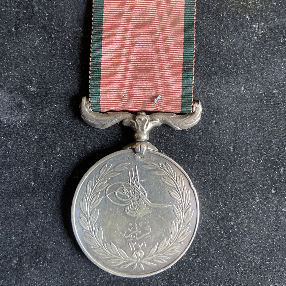 Turkish Crimea Medal 1855, British issue, named to 3004 Private John Chafto, 93rd Highlanders