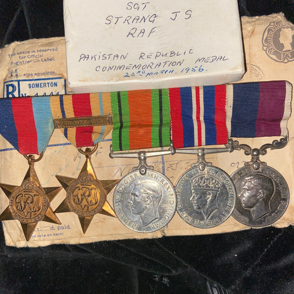 Group of 6 to 509200 Sergeant J. S. Strang, RAF. No.1 Sergeant Mess, near Preston, Lancs. With letter allowing him to wear the Pakistan Republic Commemorative Medal, 23 March 1956, scarce