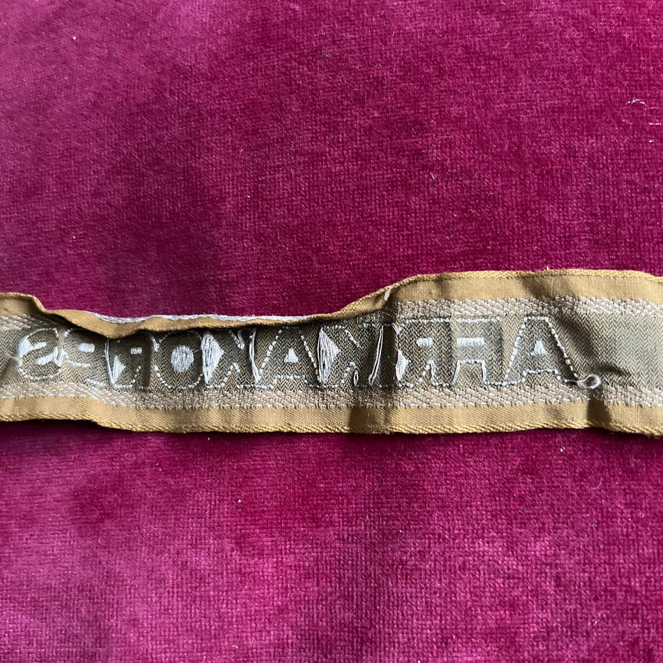 Nazi Germany, Afrikakorps cuff title not cut down, scarce