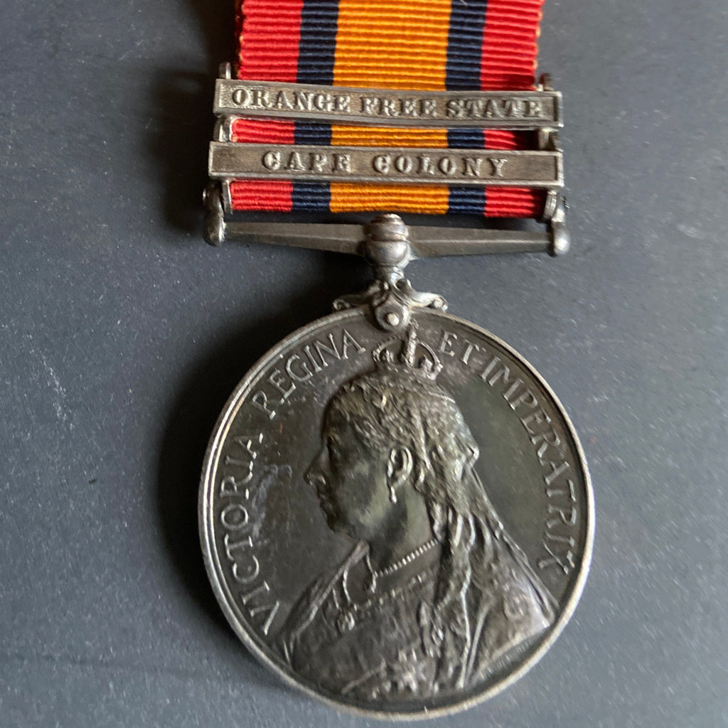 Queen's South Africa Medal, 2 bars: Orange Free State & Cape Colony, to 20809 Trooper Thomas Robertson, 2 Battalion, Brabant's Horse