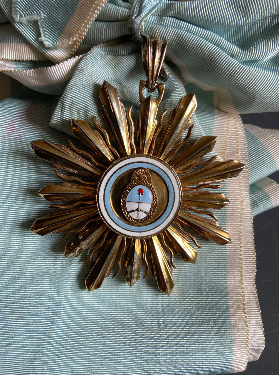 Argentina, Order of Saint Martin, grand cross badge with sash, silver gilt