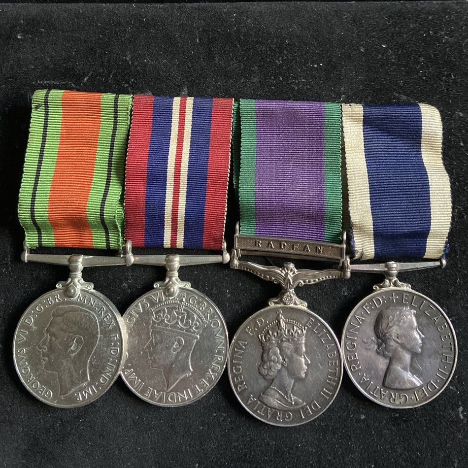 Group of 4 to Albert A. Kinsey, Leading Electrical Mechanic, HMS Bulwark, Royal Navy (Radfan GSM scarce to Navy)