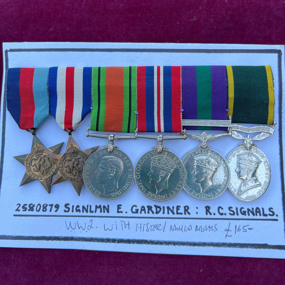 Group of 6 to 2580879 Signalman E. Gardiner, Royal Signals