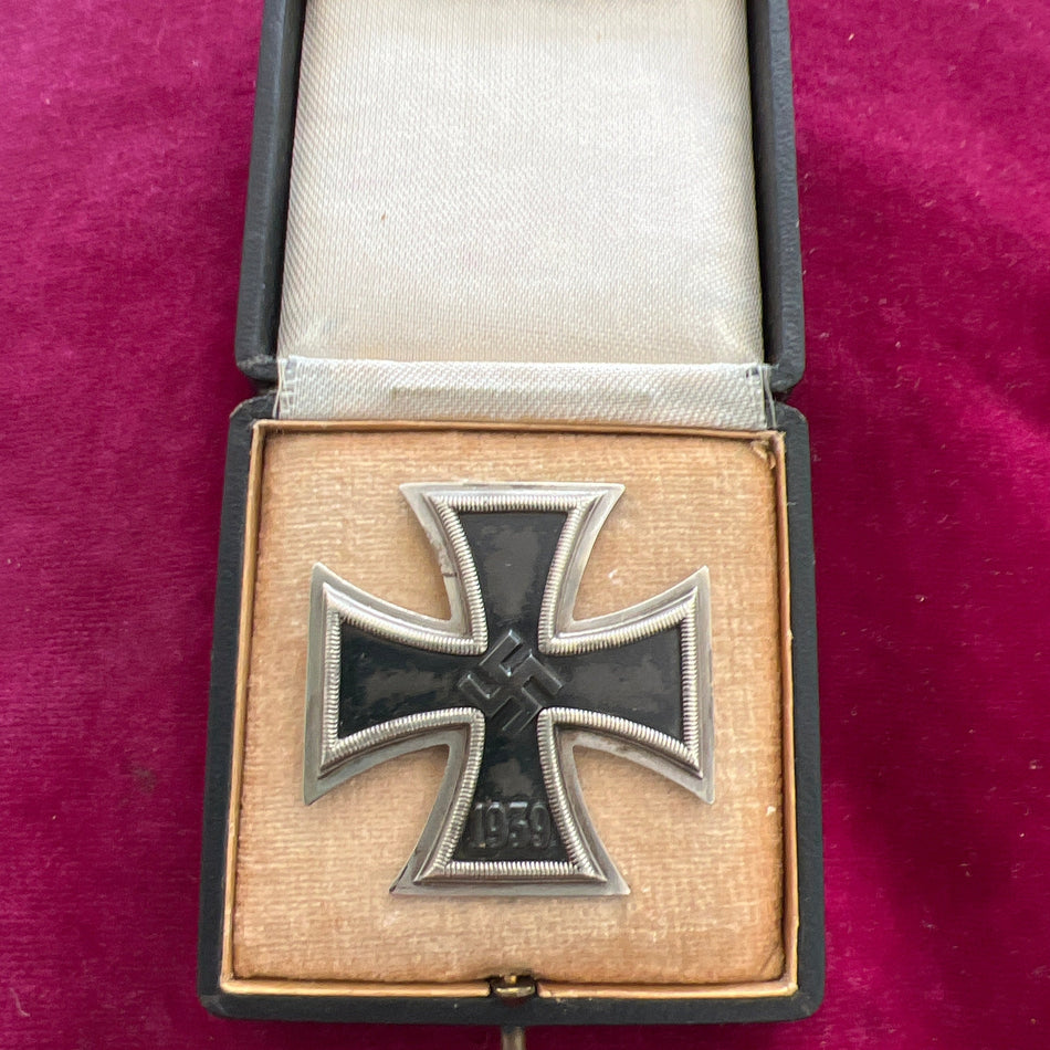 Nazi Germany, Iron Cross, 1st class, convex type, unmarked, a good example, in original case