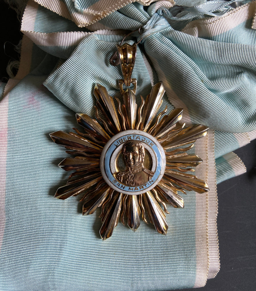Argentina, Order of Saint Martin, grand cross badge with sash, silver gilt