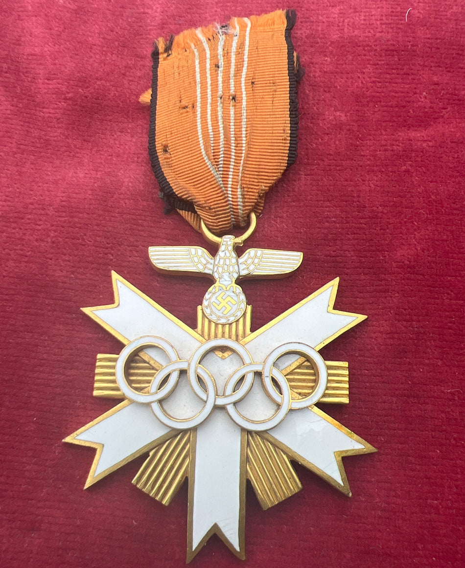Nazi Germany, German Olympic Decoration, 2nd class, some wear, marked on ring, scarce