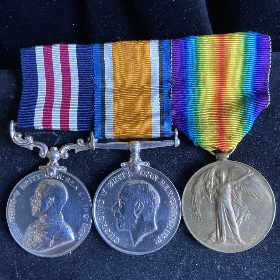 WW1 Military Medal group to Pte. Cyril Hicks, 39 Ammunition Sub-Park, Army Service Corps. London Gazette 23 February 1918, with some history