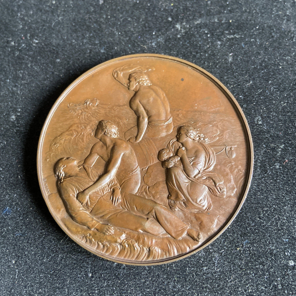Sea Gallantry Medal to Joseph Moffat, for the rescue of the crew of the schooner Phebe Lewis of Newport on 1 April 1881, see description