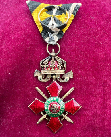 Bulgarian Order of National Merit, with swords, officer, 4th class, silver gilt