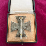 Nazi Germany, Iron Cross, 1st class, convex type, unmarked, a good example, in original case