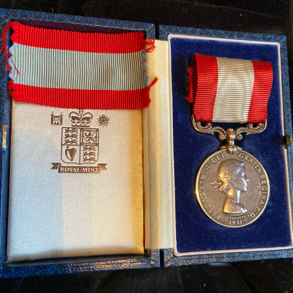 Coast Life Saving Corps Long Service Medal, Elizabeth II issue, to Walter Biglin who lived in Yorkshire, in original box of issue, includes some history